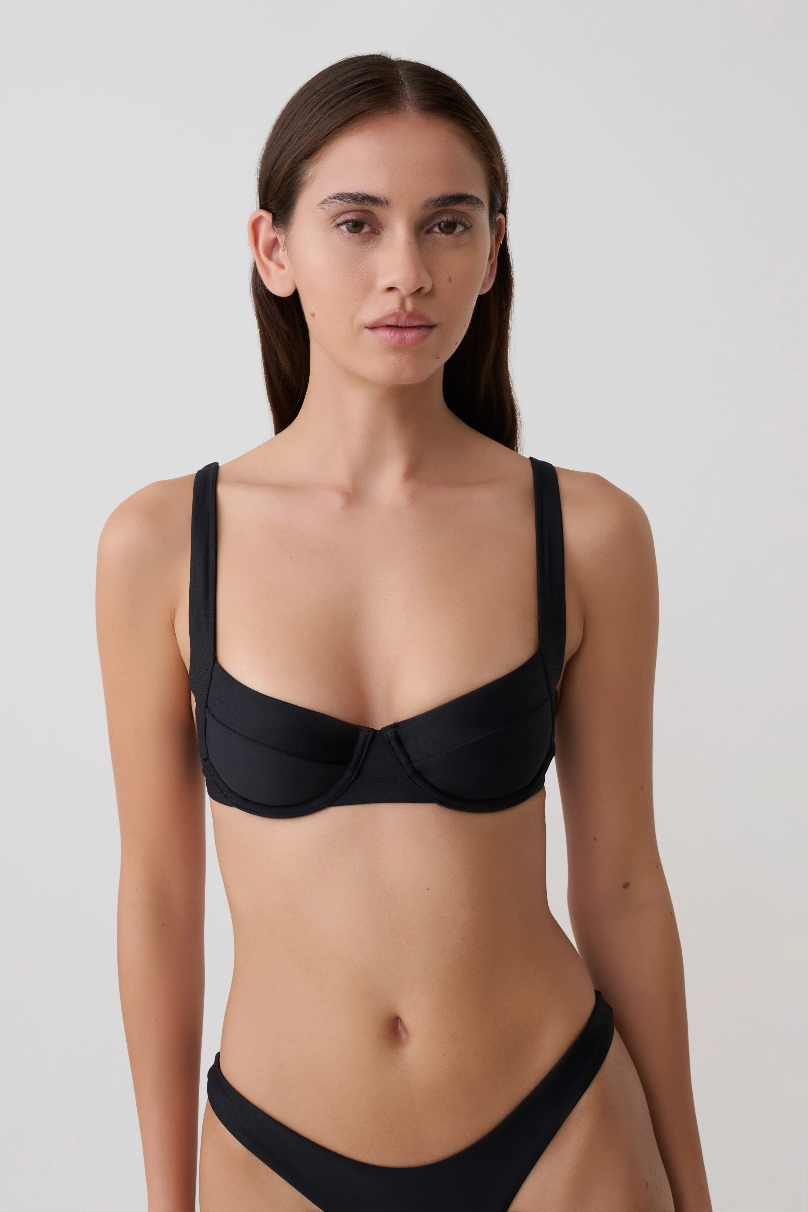 Abra Underwire Apex Bikini Top - Black - Image 9