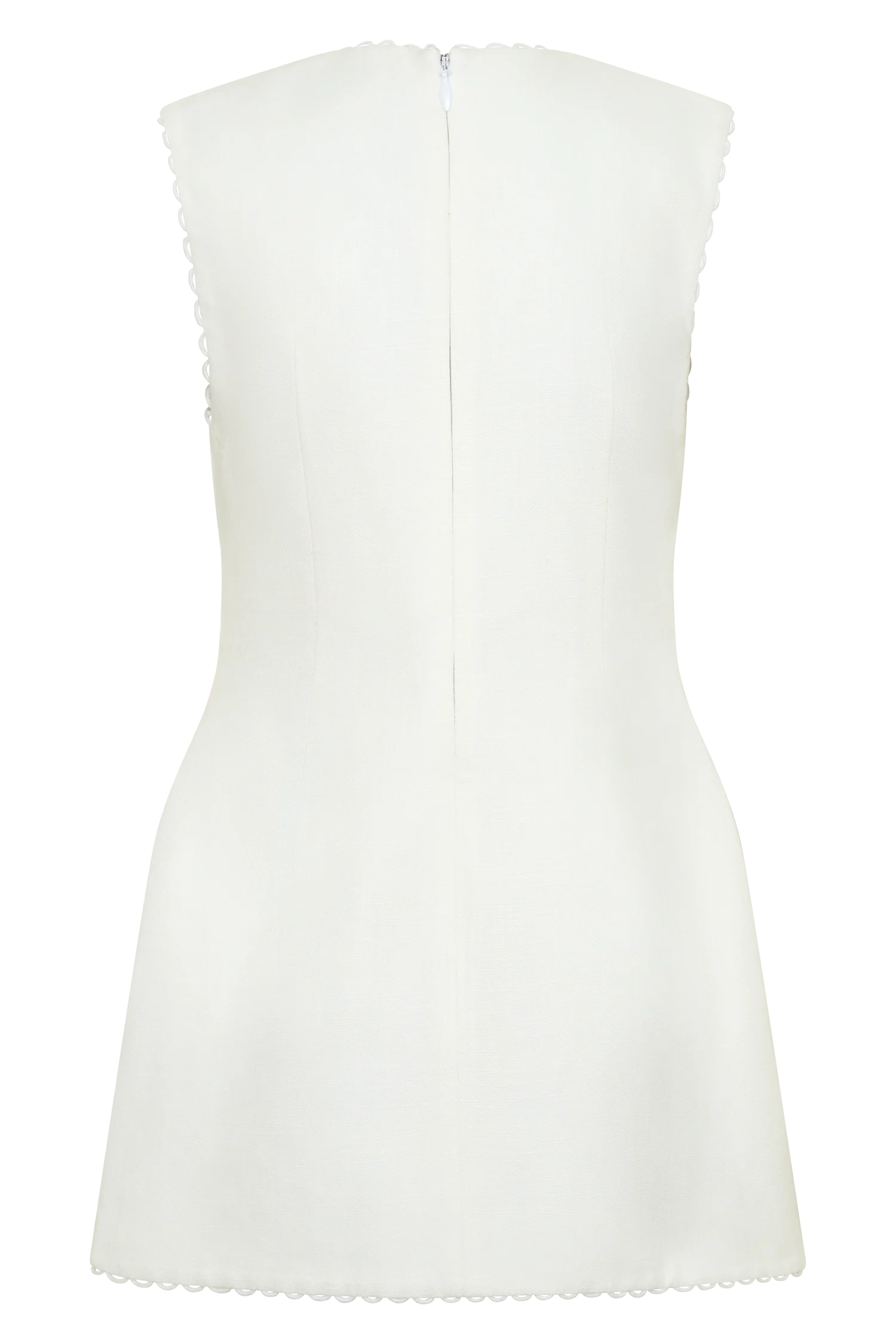Antonella Linen Mini Dress - White - Image 8