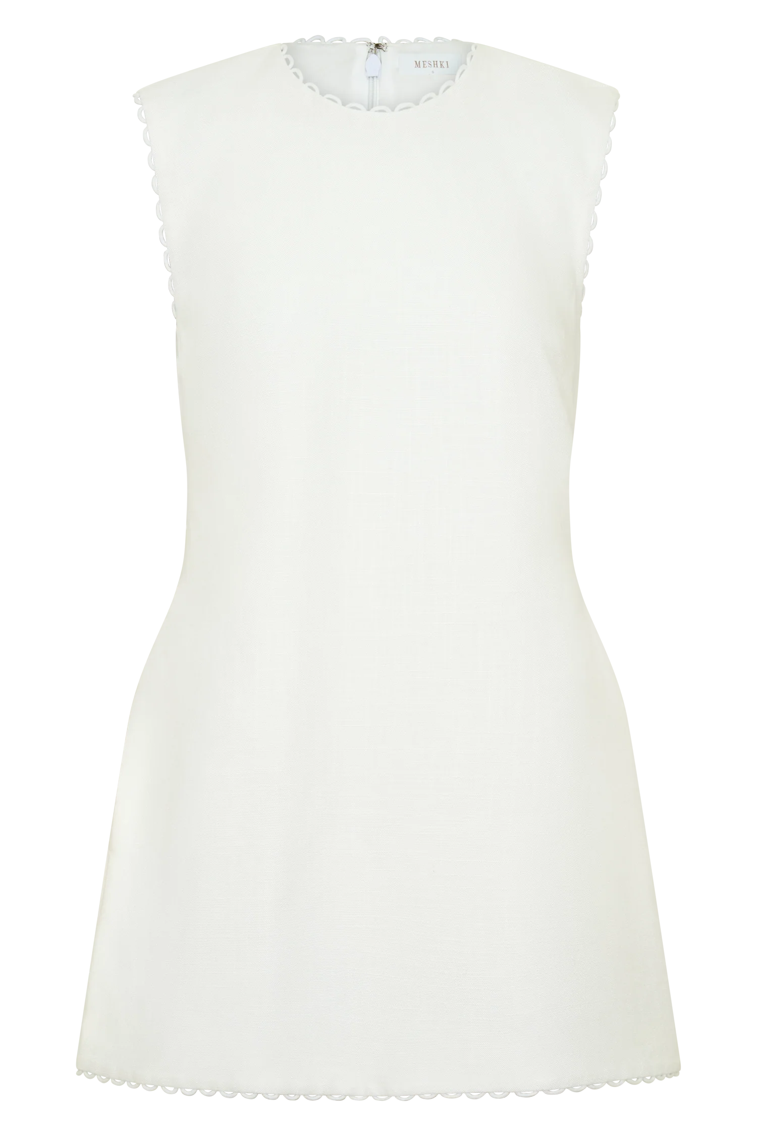 Antonella Linen Mini Dress - White - Image 9