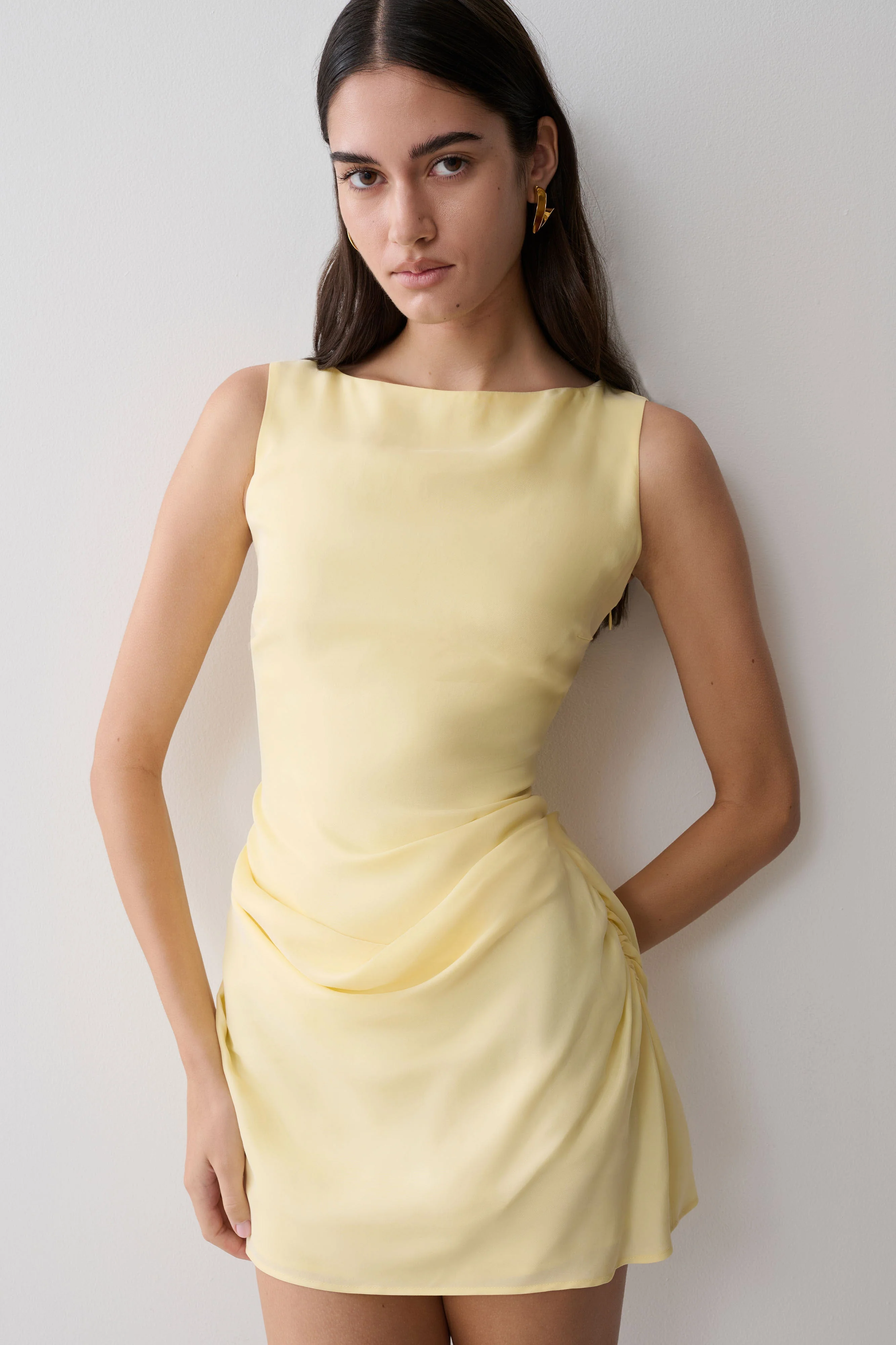 Bexley Draped Mini Dress - Butter - Image 3