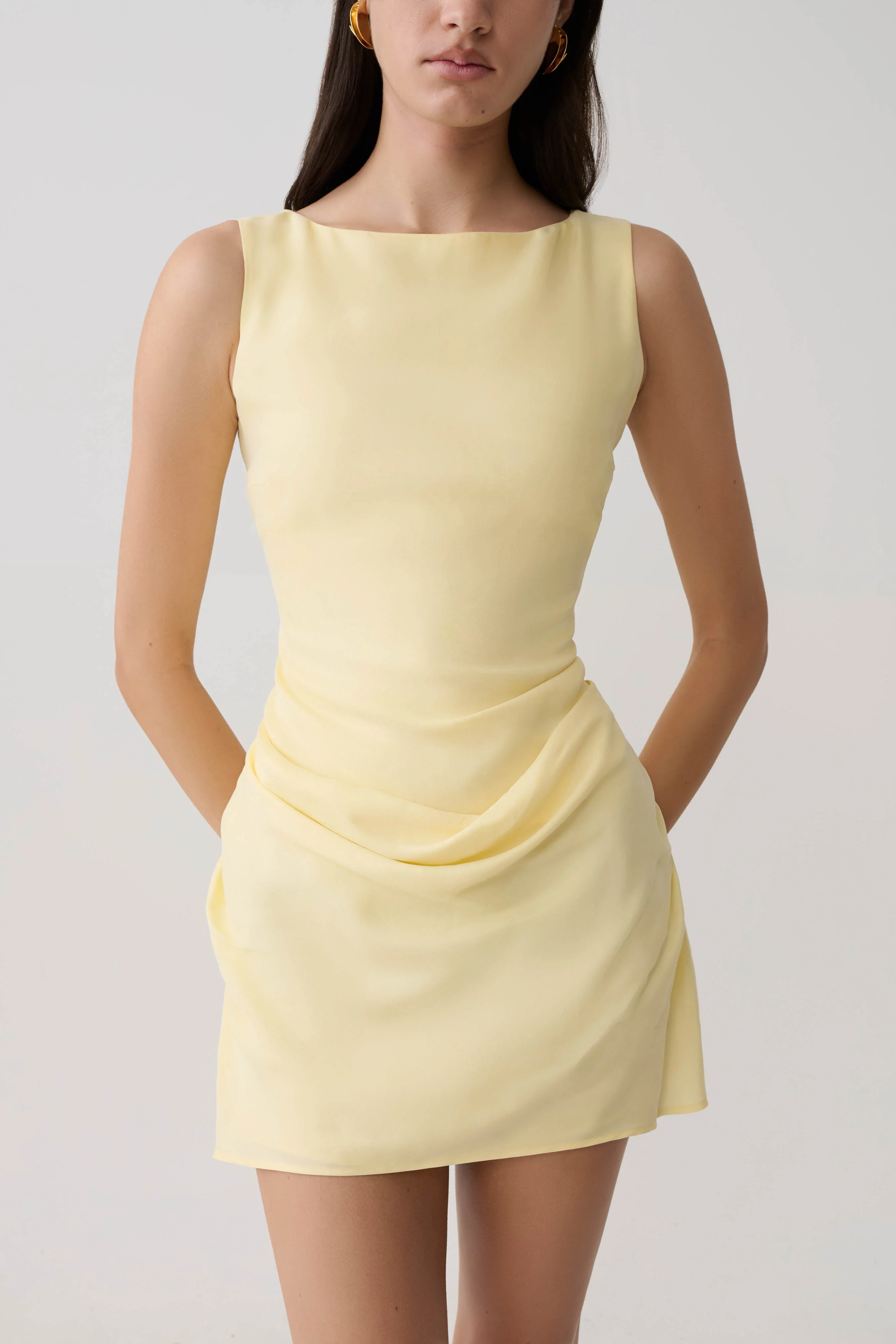 Bexley Draped Mini Dress - Butter - Image 7