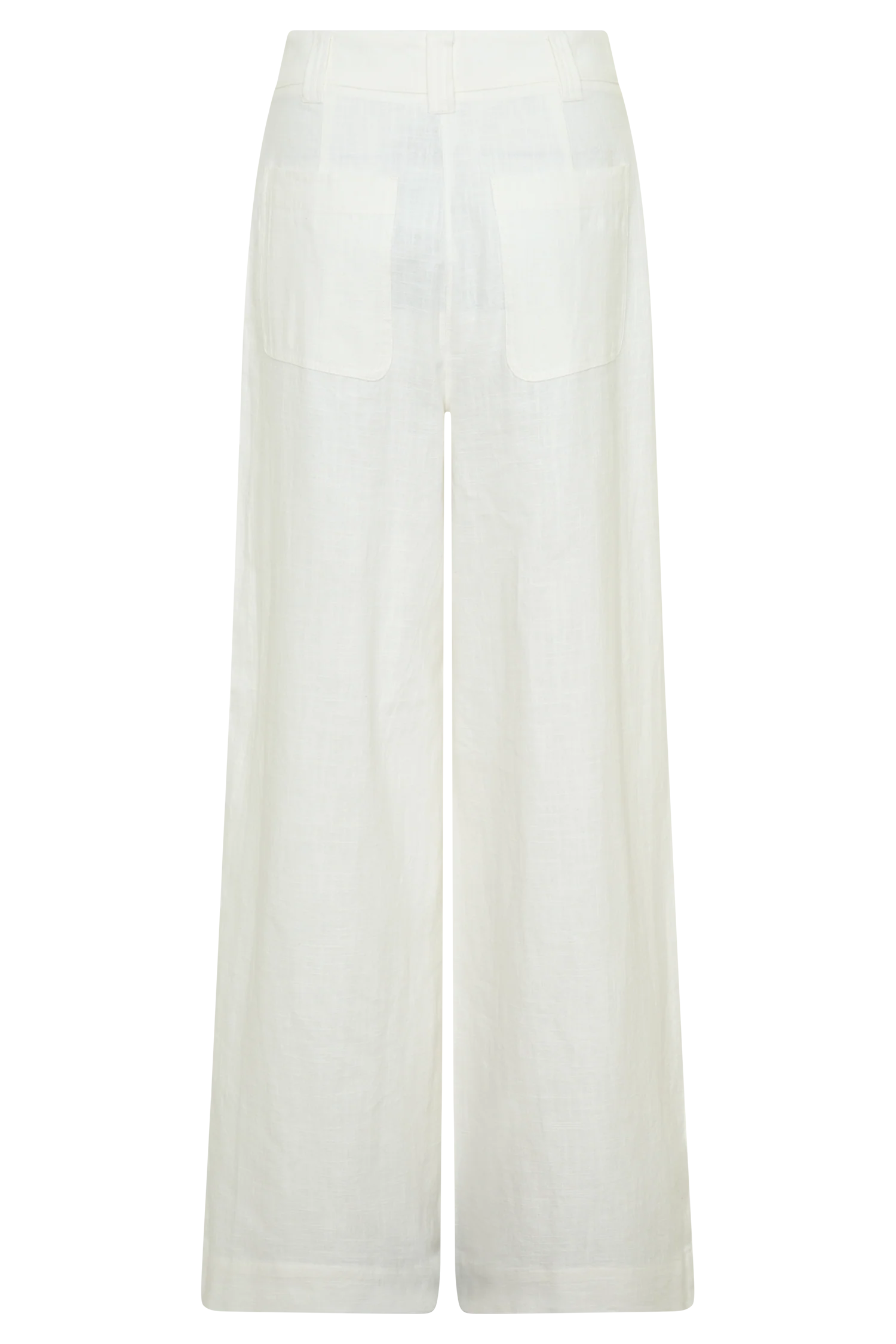 Brielle Straight Leg Linen Pant - White - Image 10