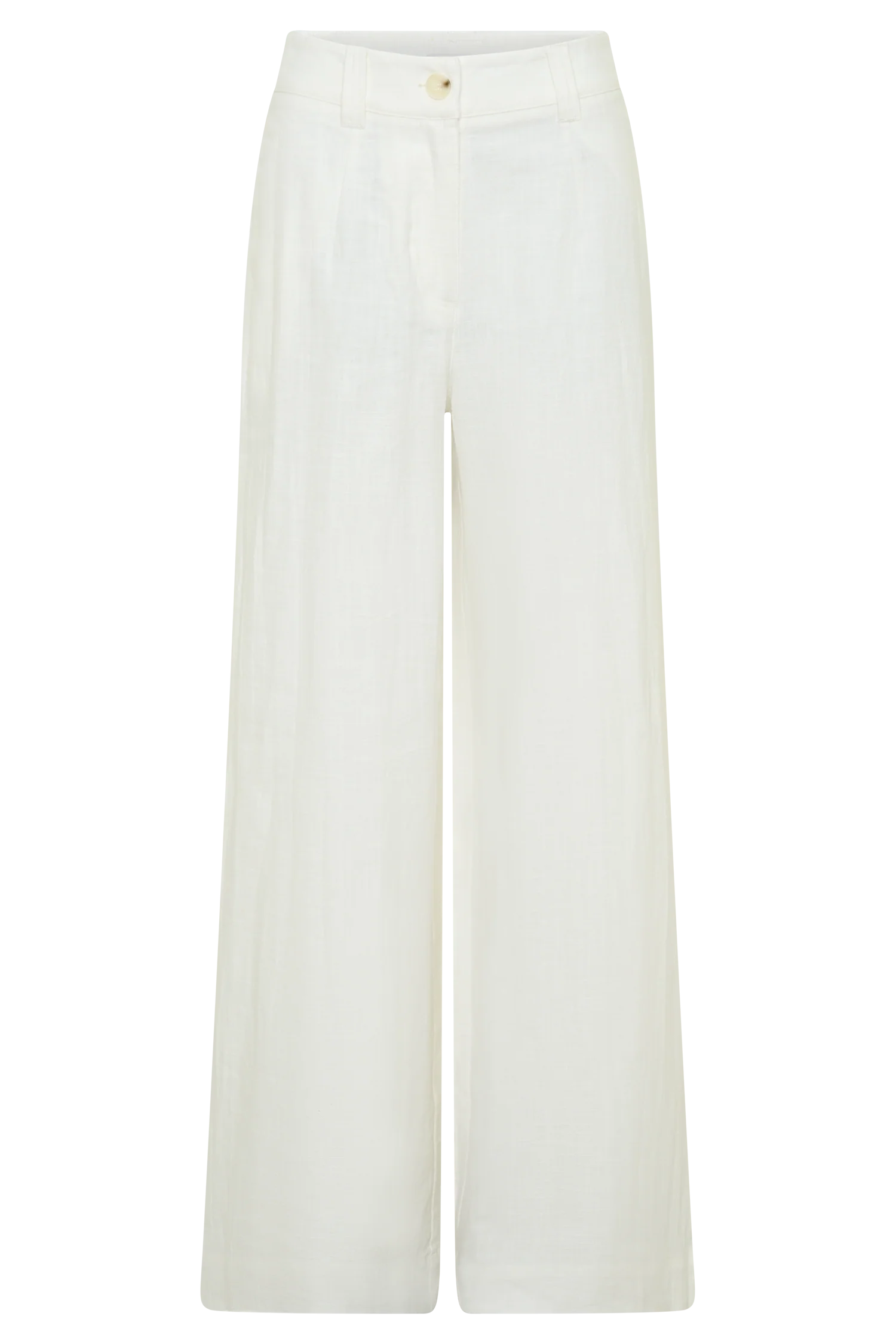 Brielle Straight Leg Linen Pant - White - Image 11