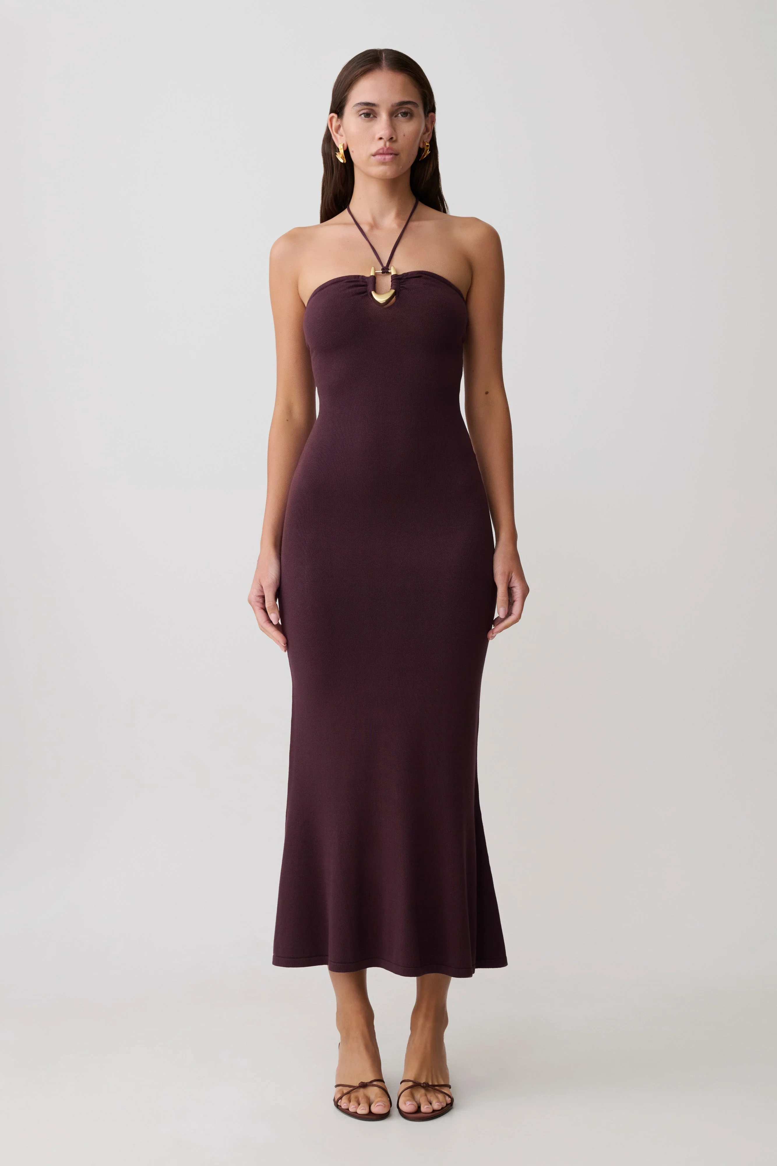 Dimitri Knit Midi Dress - Chocolate - Image 5