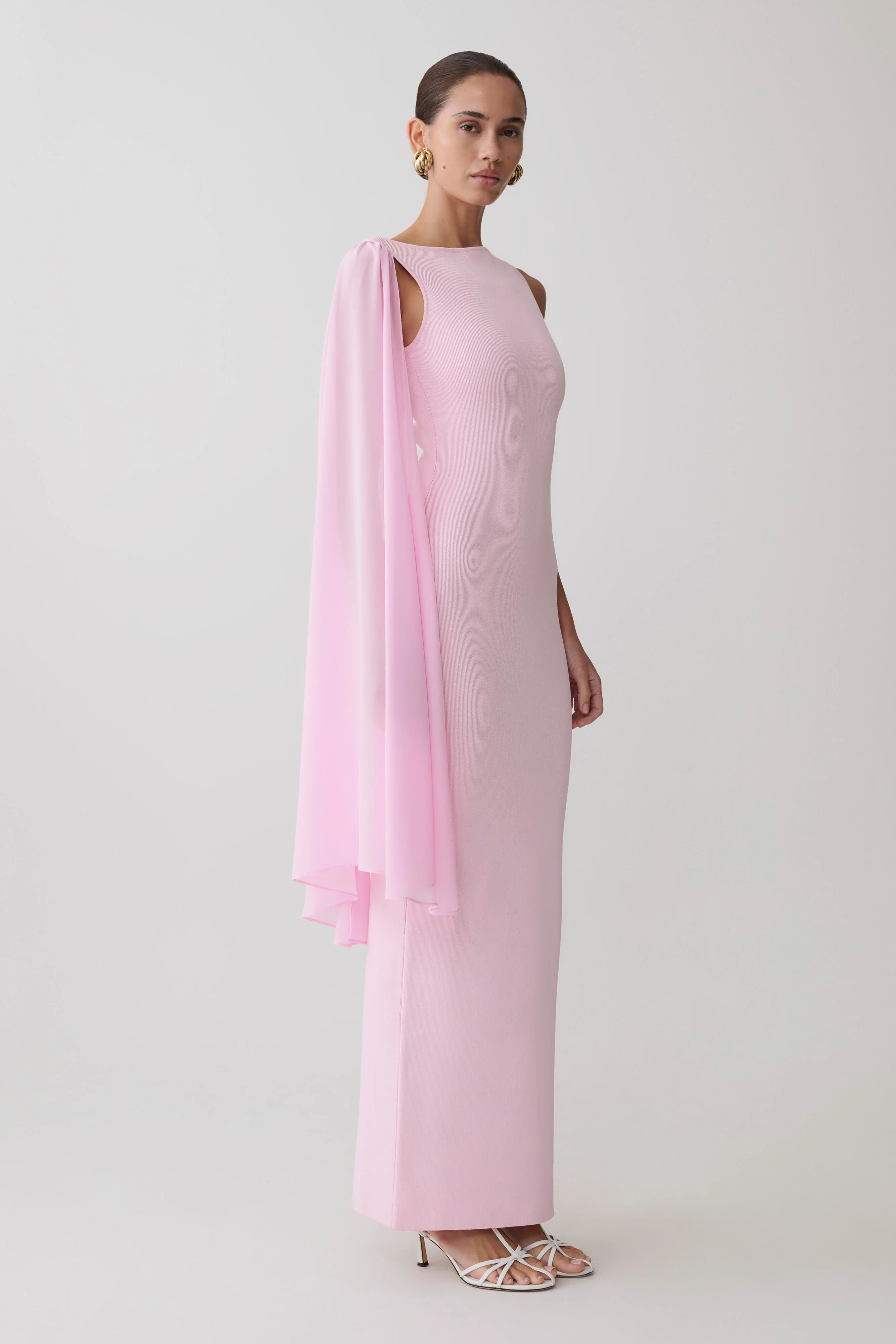 Farid Bandage Maxi Dress With Chiffon - Baby Pink - Image 3