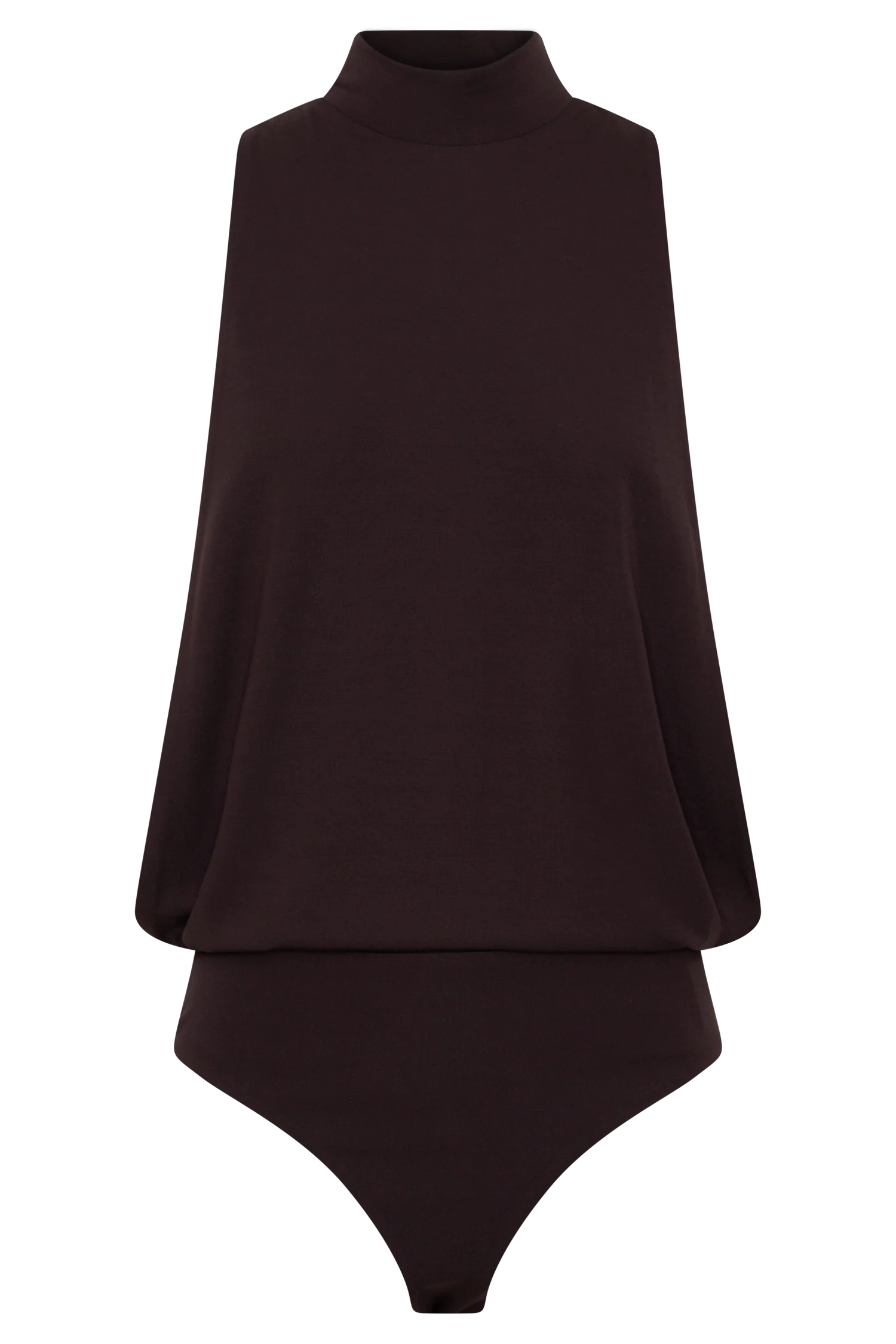Laurelle Sleeveless Modal Draped Bodysuit - Chocolate - Image 13
