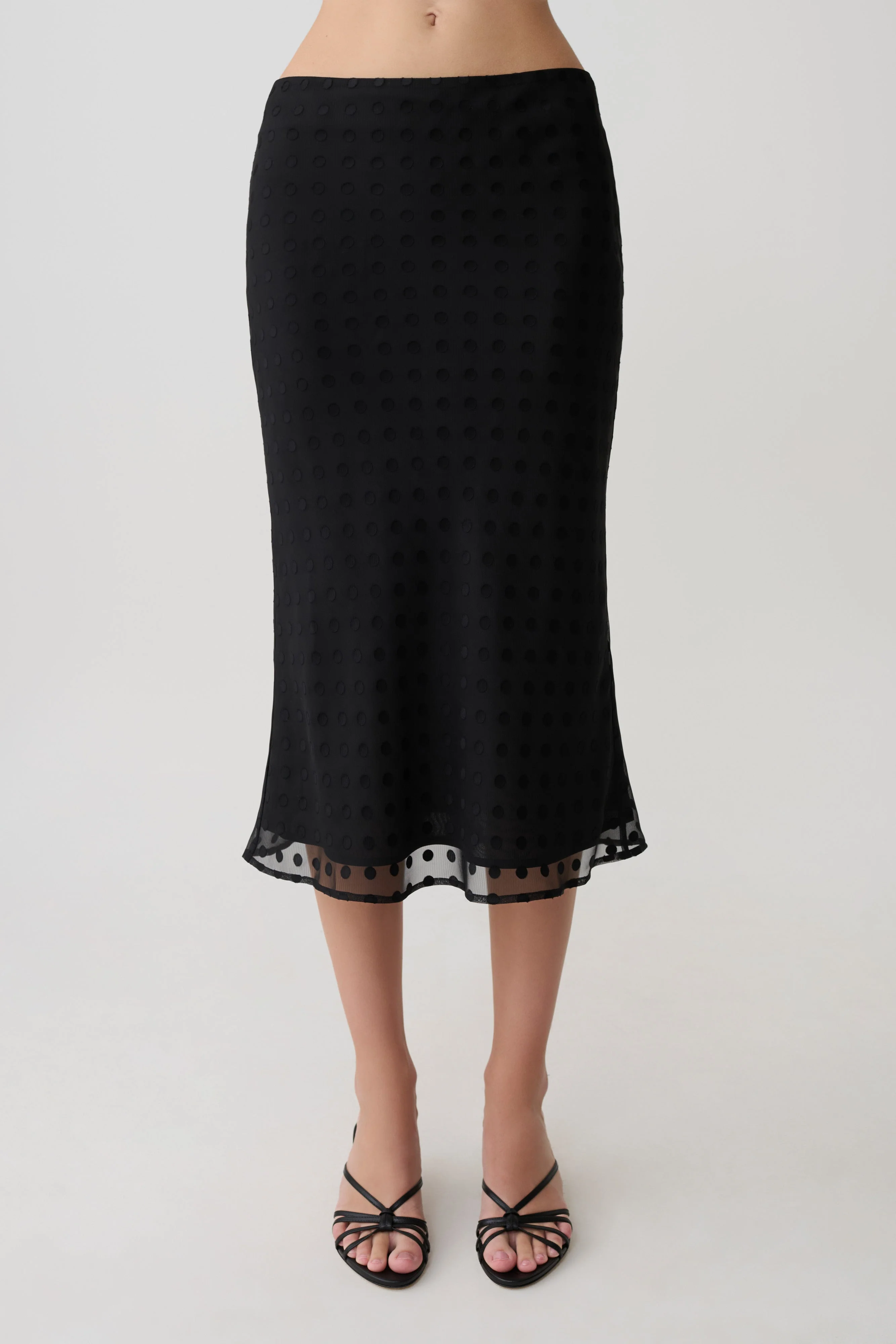 Lilah Devore Midi Skirt - Black - Image 7