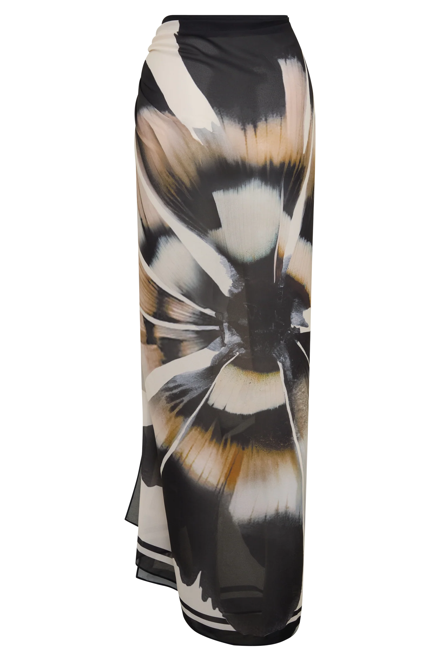 Noa Chiffon Scarf Sarong - Ivory Base Floral Print - Image 10