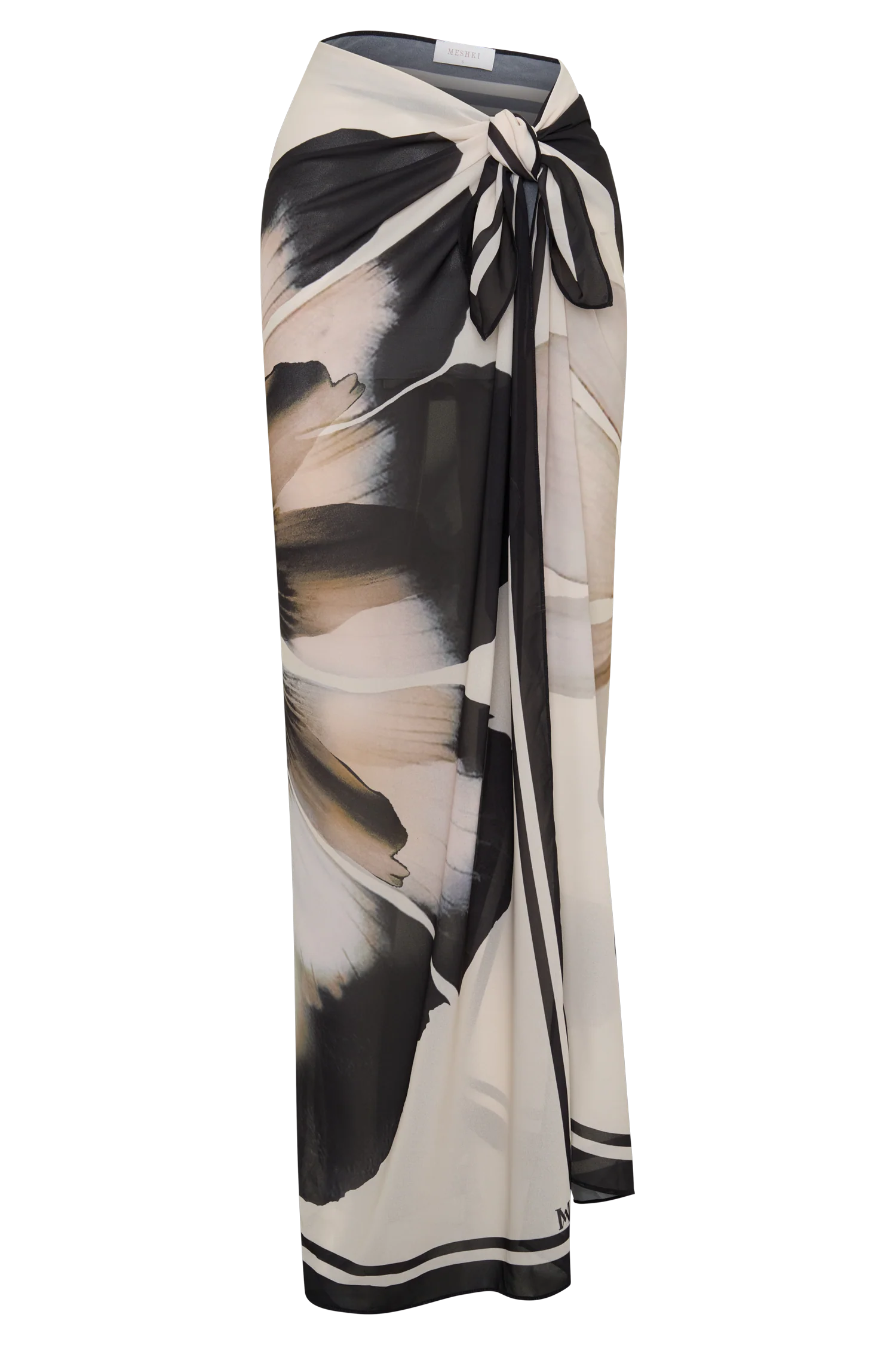 Noa Chiffon Scarf Sarong - Ivory Base Floral Print - Image 11