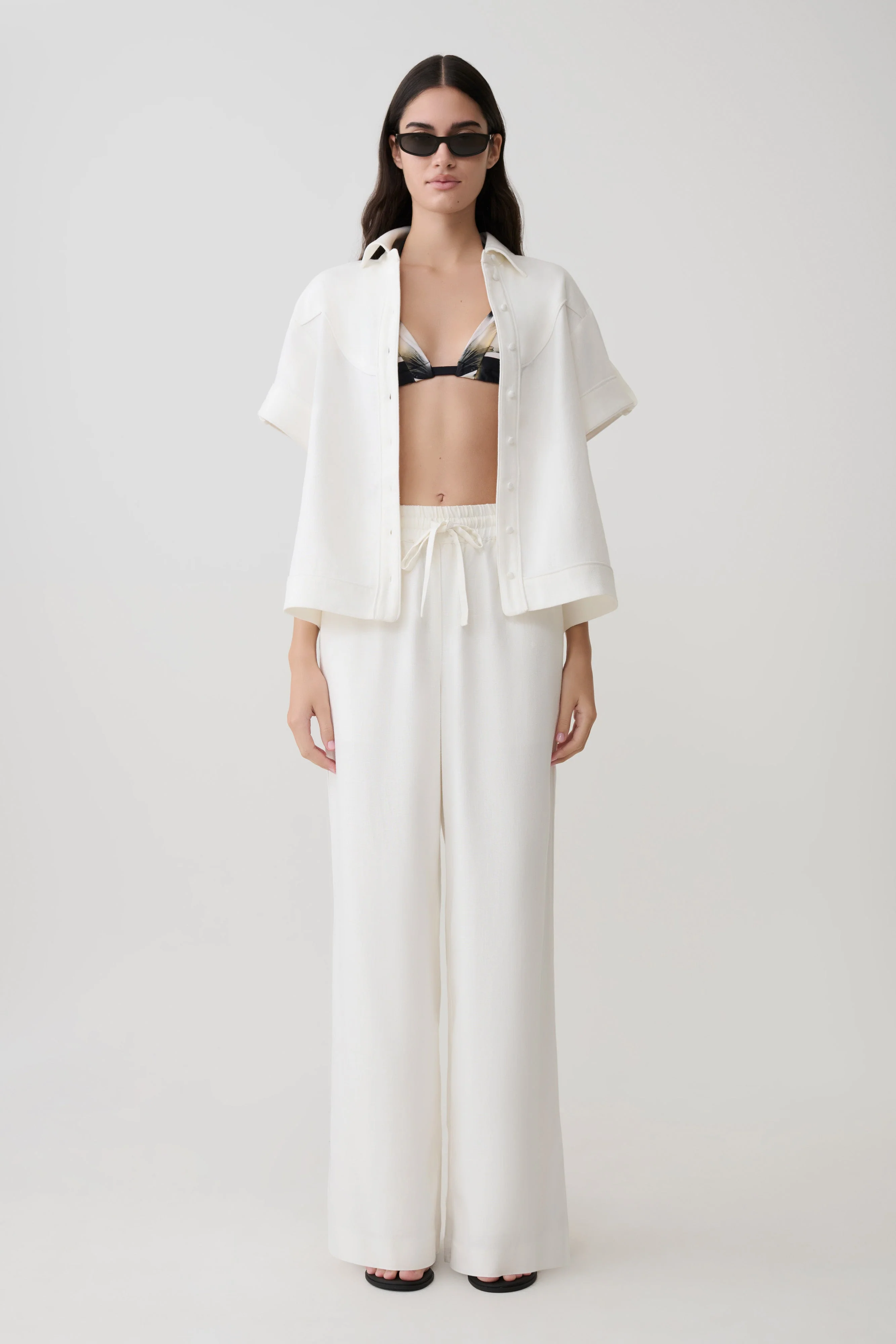 Selena Linen Short Sleeve Shirt - White - Image 7