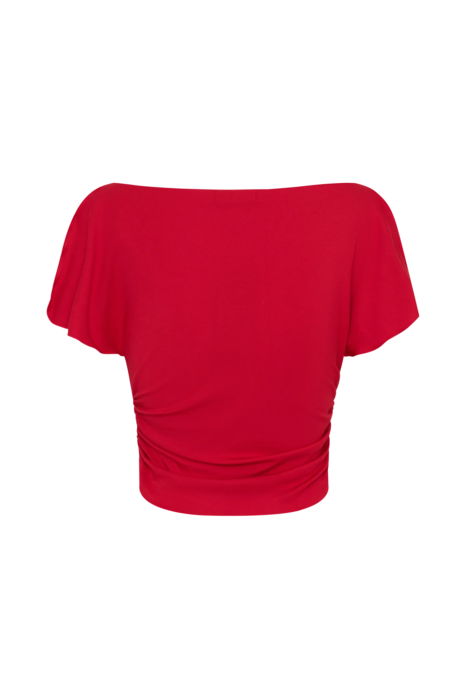 Talise Modal Flounce Short Sleeve Top - Red - Image 8