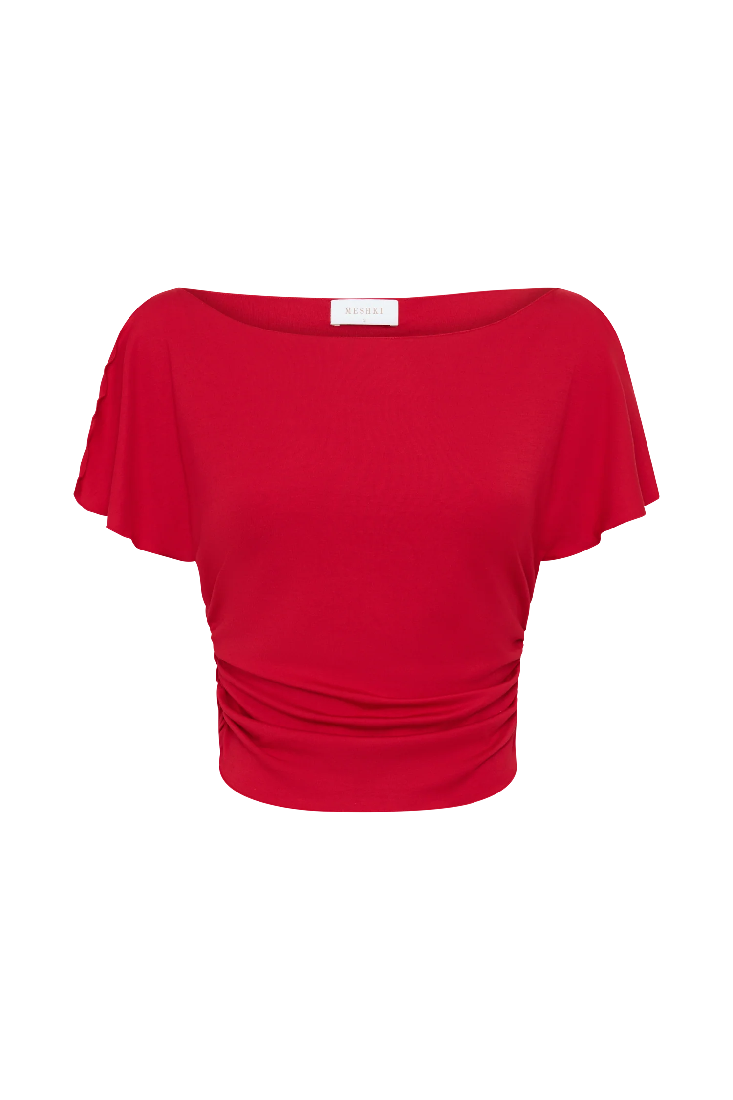 Talise Modal Flounce Short Sleeve Top - Red - Image 9