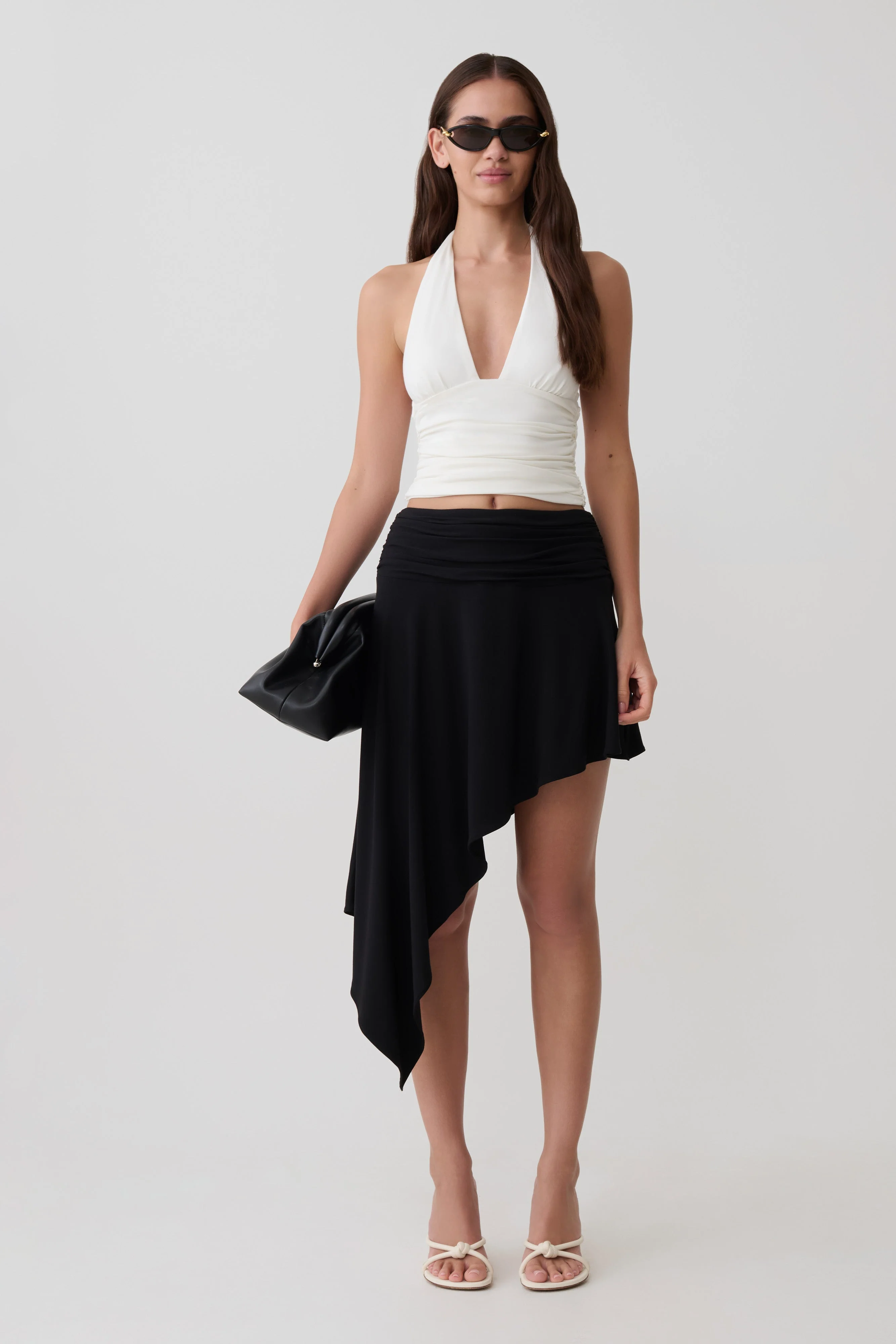 Talise Modal Hankie Midi Skirt - Black - Image 7