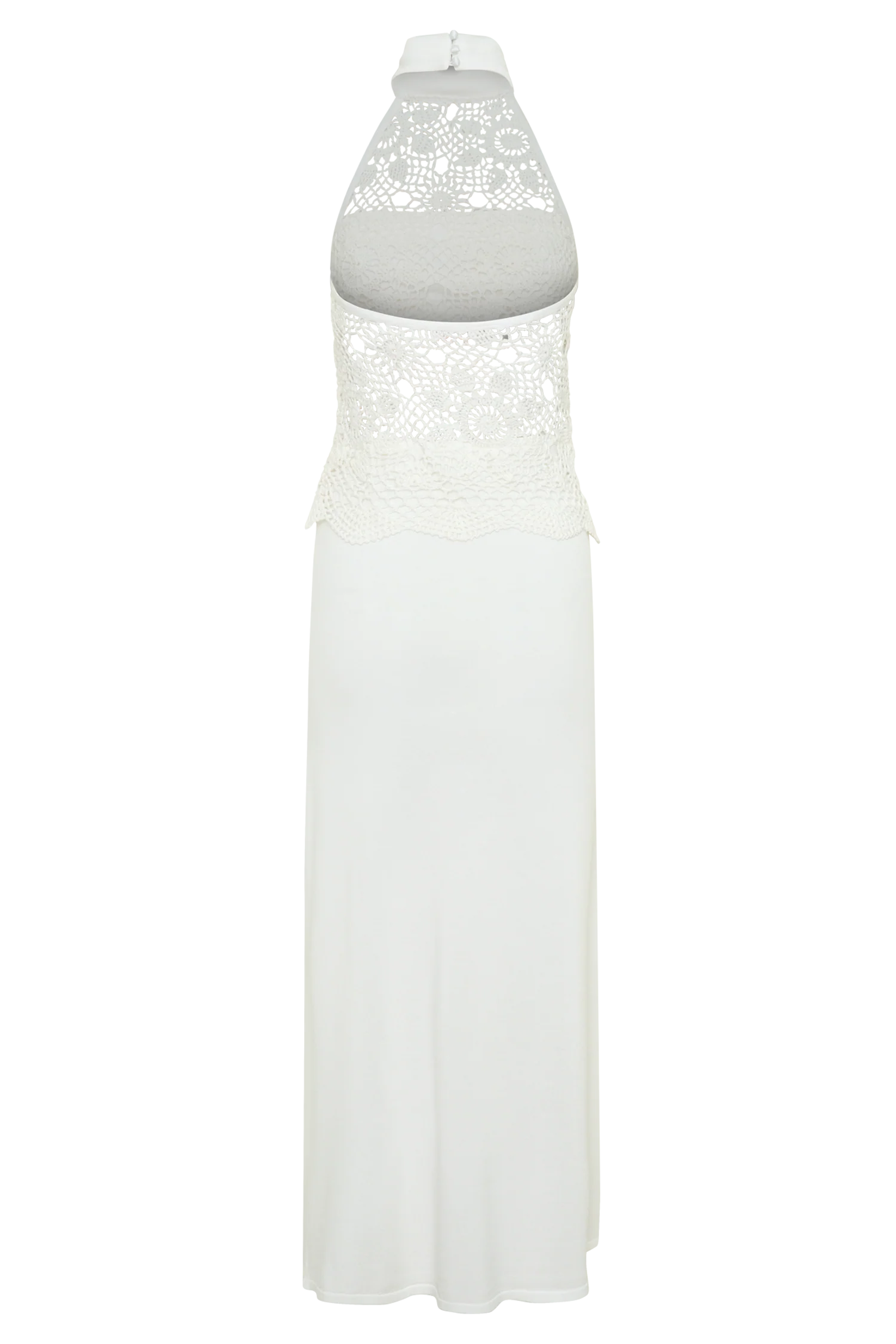 Tessie Knit & Crochet Maxi Dress - Ivory - Image 8